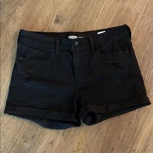 Old navy black distressed denim shorts